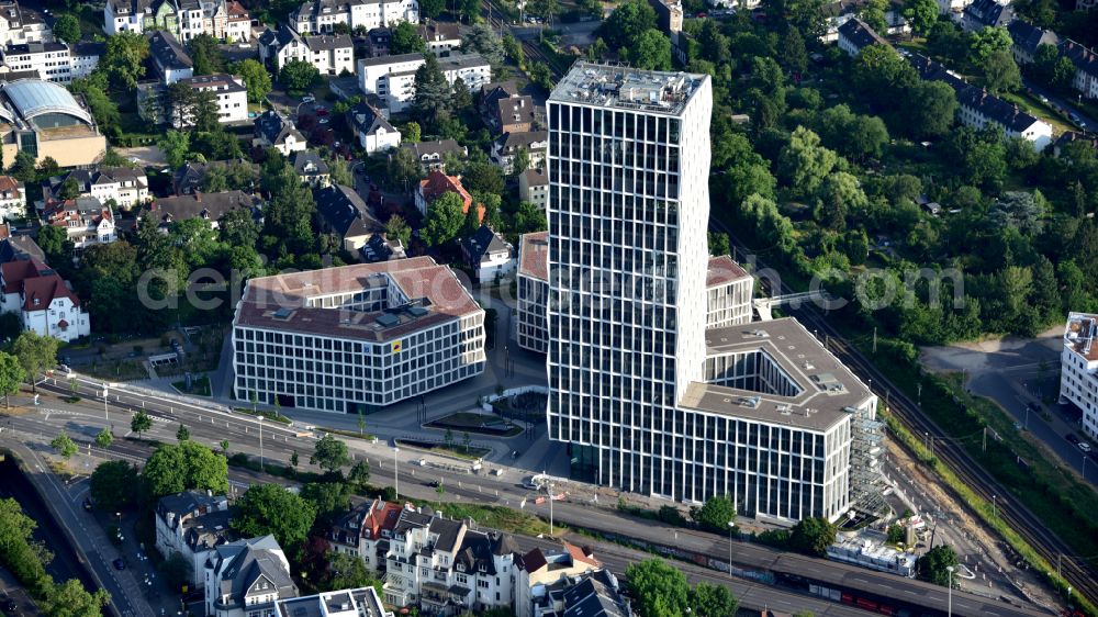 Bonn from the bird's eye view: Building site office building Neuer Kanzlerplatz on Kaiserstrasse - Reuterstrasse in the district Gronau in Bonn, in the state North Rhine-Westphalia, Germany