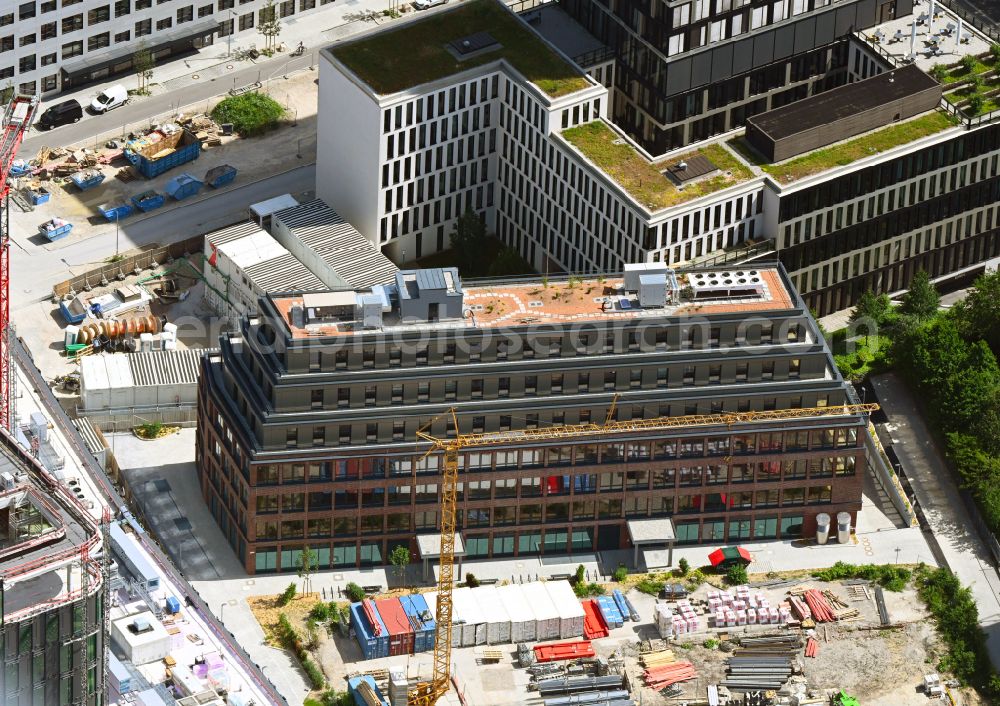 Aerial photograph München - Building site office building on Friedenstrasse in the district Haidhausen in Munich in the state Bavaria, Germany