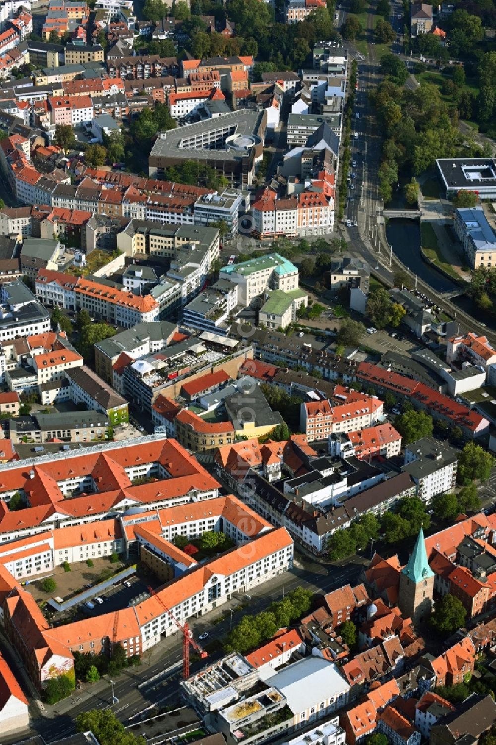 Braunschweig from above - Building site office building Sportzentrum Gueldenstrasse in the district Innenstadt in Brunswick in the state Lower Saxony, Germany