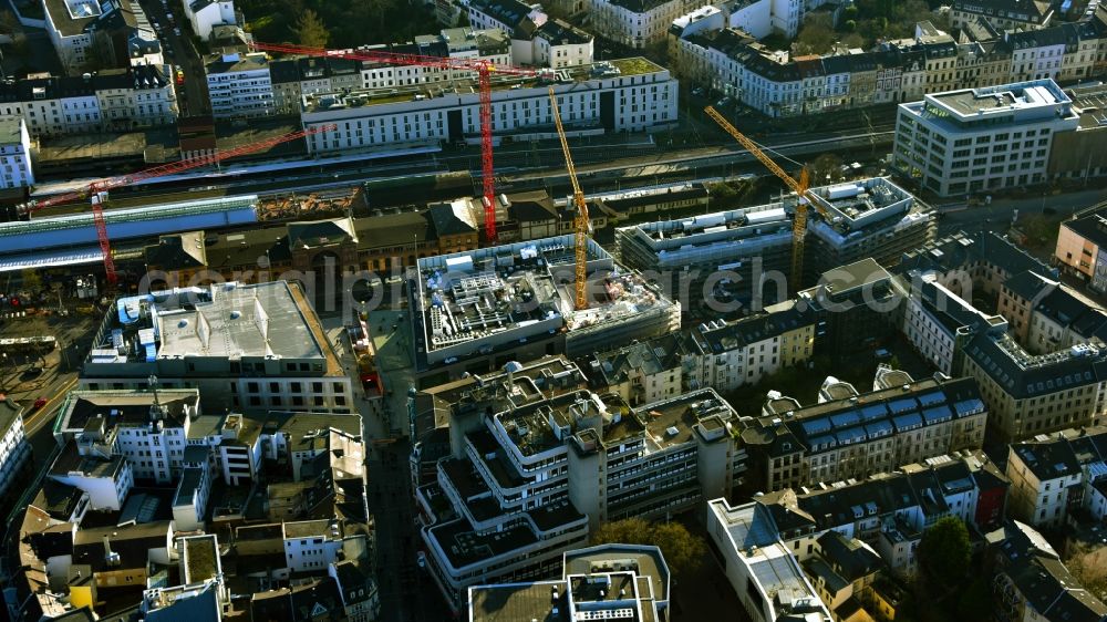 Bonn from the bird's eye view: Building site office building Urban Soul on also called Bonner Loch on Maximilianstrasse in the district Zentrum in Bonn in the state North Rhine-Westphalia, Germany