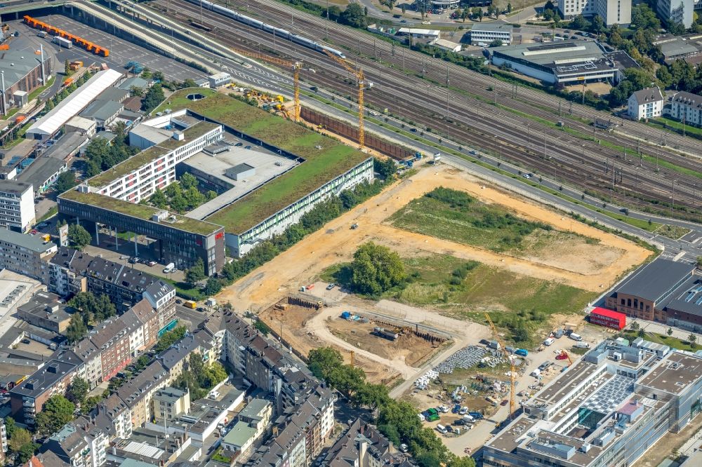Aerial photograph Düsseldorf - Building site on campus building of Applied Sciences University Duesseldorf - Campus Derendorf on Rather Strasse in the district derendorf in Duesseldorf in North Rhine-Westphalia