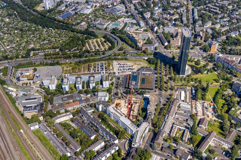 Aerial image Düsseldorf - Building site on campus building of Applied Sciences University Duesseldorf - Campus Derendorf on Rather Strasse in the district derendorf in Duesseldorf in North Rhine-Westphalia