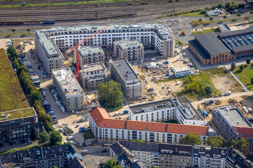 Aerial photograph Düsseldorf - Building site on campus building of Applied Sciences University Duesseldorf - Campus Derendorf on Rather Strasse in the district derendorf in Duesseldorf at Ruhrgebiet in North Rhine-Westphalia