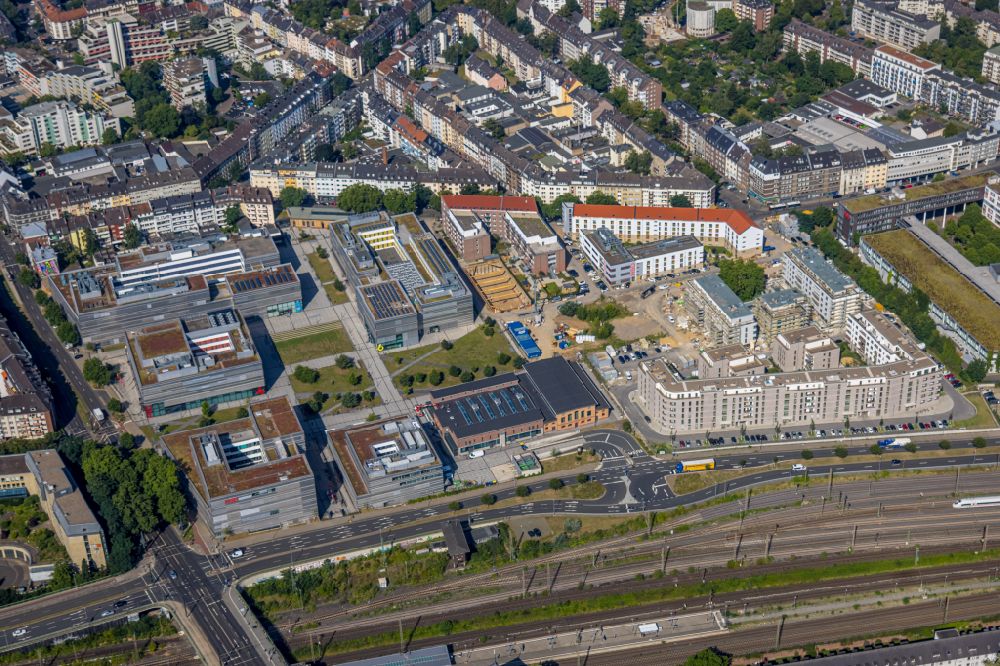 Aerial photograph Düsseldorf - Building site on campus building of Applied Sciences University Duesseldorf - Campus Derendorf on Rather Strasse in the district derendorf in Duesseldorf at Ruhrgebiet in North Rhine-Westphalia
