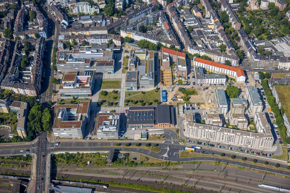 Düsseldorf from above - Building site on campus building of Applied Sciences University Duesseldorf - Campus Derendorf on Rather Strasse in the district derendorf in Duesseldorf at Ruhrgebiet in North Rhine-Westphalia