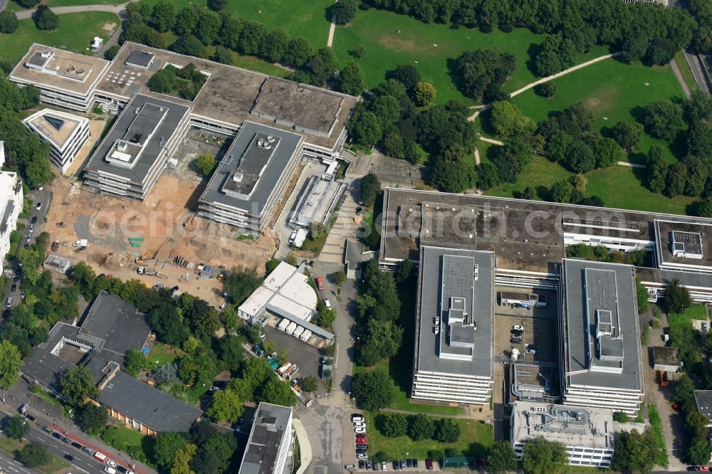 Aerial photograph Köln - Construction site at the campus university area of a??a??the Physics Institute in Cologne in the federal state of North Rhine-Westphalia, Germany