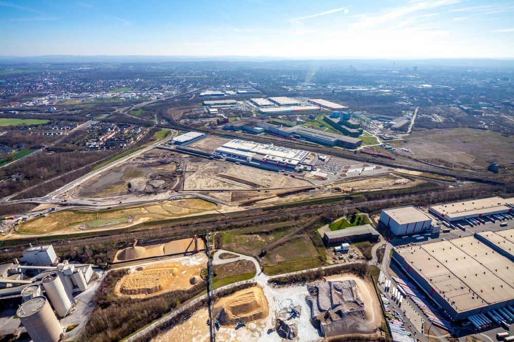 Aerial image Dortmund - Construction site with development and excavation work on the former Hoesch site in Dortmund in the state of North Rhine-Westphalia