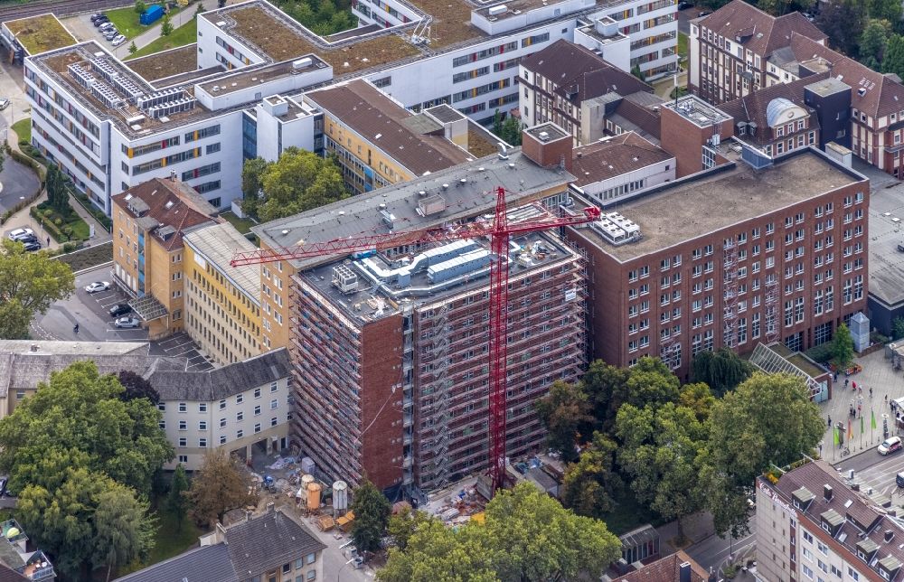 Aerial photograph Dortmund - Construction site for a new extension to the hospital grounds on Beurhausstrasse in the district Cityring-West in Dortmund at Ruhrgebiet in the state North Rhine-Westphalia, Germany