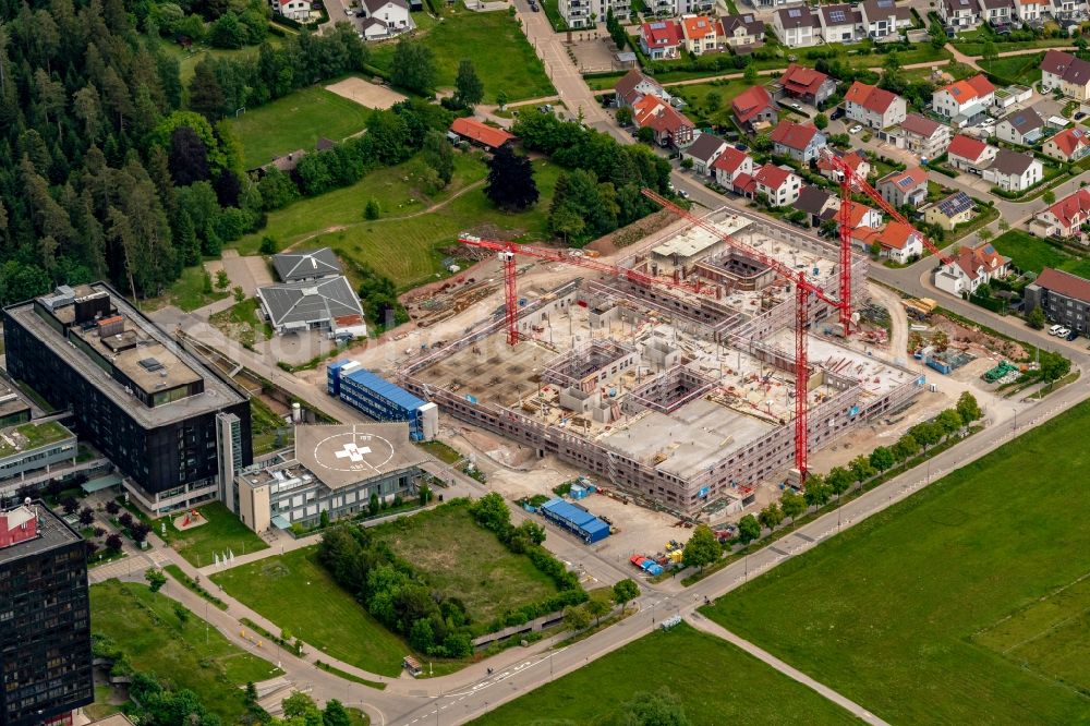 Freudenstadt from the bird's eye view: Construction site for a new extension H-Quadrat to the hospital grounds in Freudenstadt in the state Baden-Wurttemberg, Germany