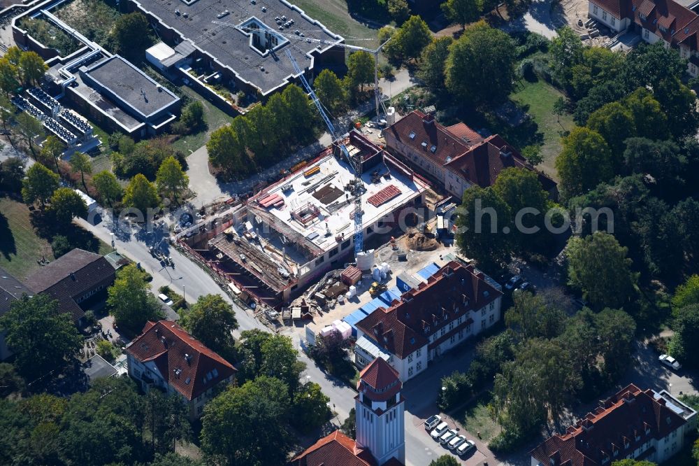 Aerial image Lübeck - Construction site for a new extension to the hospital grounds UKSH Universitaetsklinikum Schleswig-Holstein in the district St. Juergen in Luebeck in the state Schleswig-Holstein, Germany