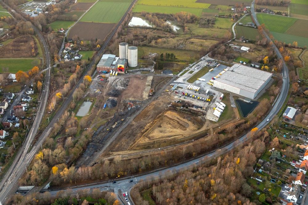 Aerial photograph Soest - Construction site with earthworks on the premises of the Kuchenmeister GmbH on the Hammer road in Soest in the state of North Rhine-Westphalia, Germany