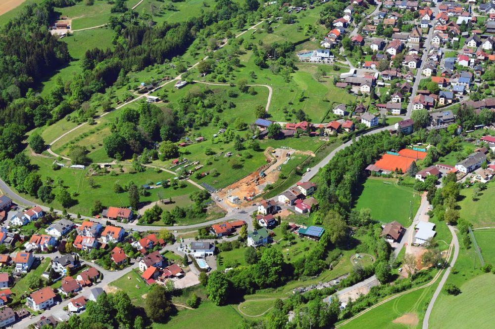 Aerial image Hasel - Construction site with development works and embankments works in the development area Kaiden in Hasel in the state Baden-Wuerttemberg, Germany