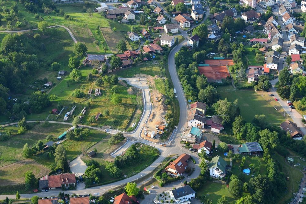 Aerial image Hasel - Construction site with development works and embankments works in the development area Kaiden in Hasel in the state Baden-Wuerttemberg, Germany