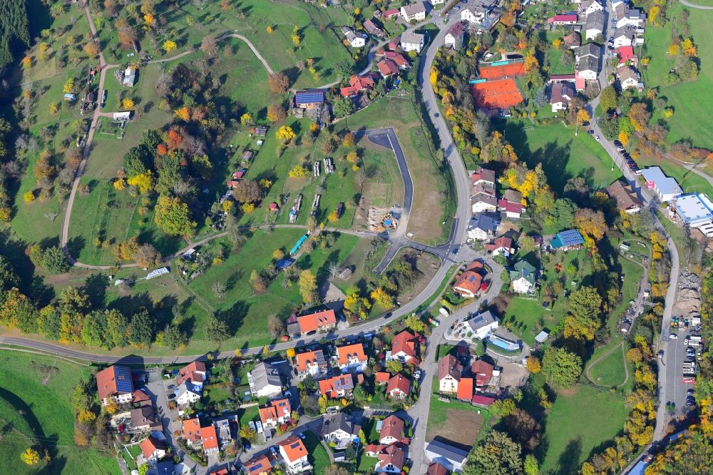 Hasel from above - Construction site with development works and embankments works in the development area Kaiden in Hasel in the state Baden-Wuerttemberg, Germany