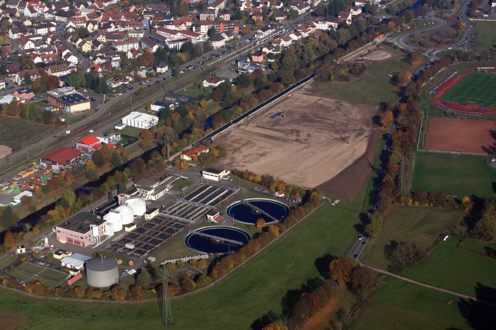 Aerial photograph Steinen - Construction site with development works and embankments works for a new industrial area in Steinen in the state Baden-Wuerttemberg