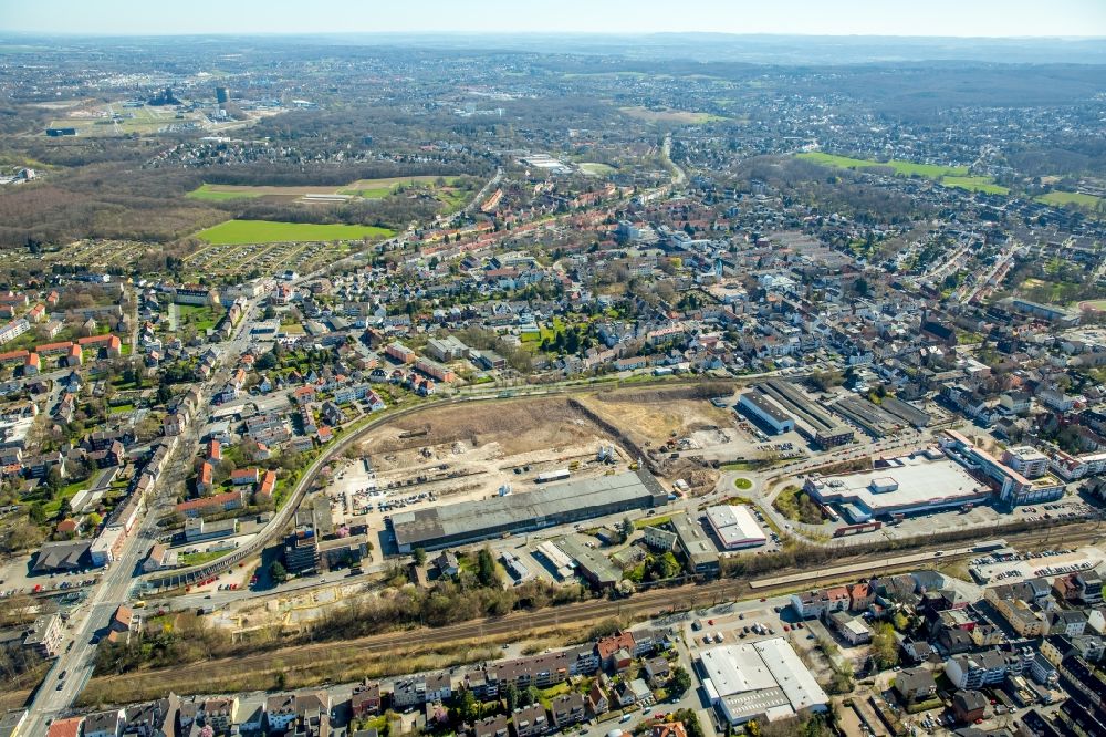 Aerial photograph Dortmund - Construction site with development works and embankments works in the district Zechenplatz in Dortmund in the state North Rhine-Westphalia, Germany