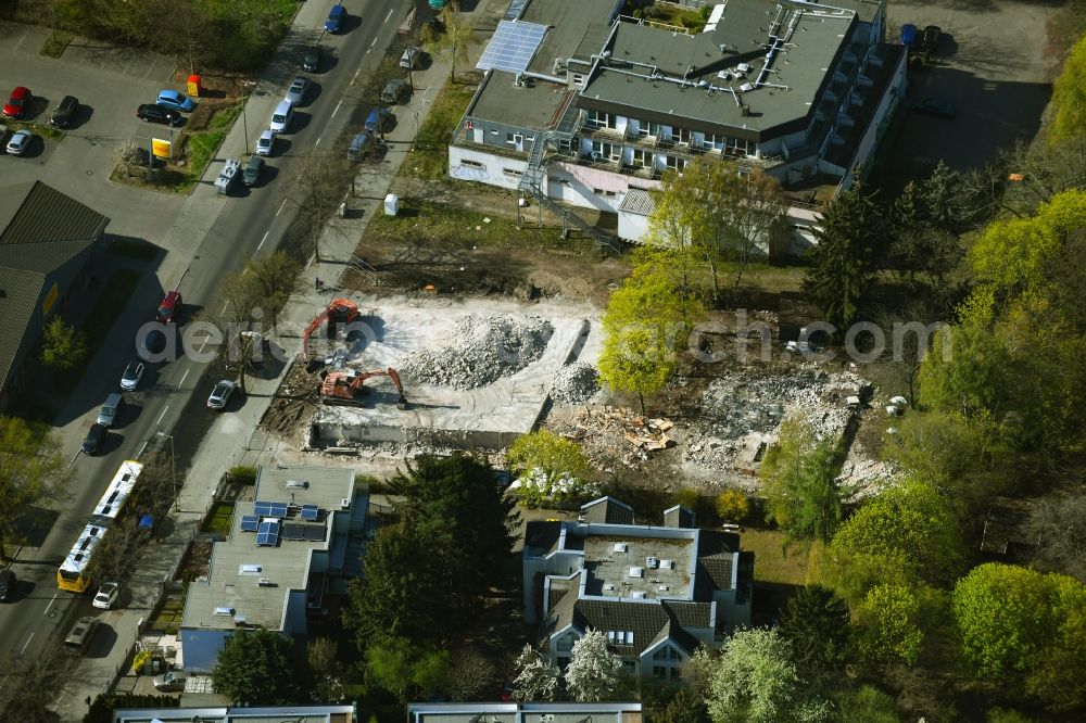 Berlin from above - Construction site with openings - and excavation work on Seeburger Weg in the Wilhelmstadt district of Berlin