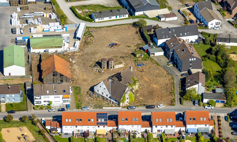 Sprockhövel from the bird's eye view: Construction site with development works and embankments works for the construction of a nursing home and residential complex in Sprockhoevel in the state North Rhine-Westphalia, Germany