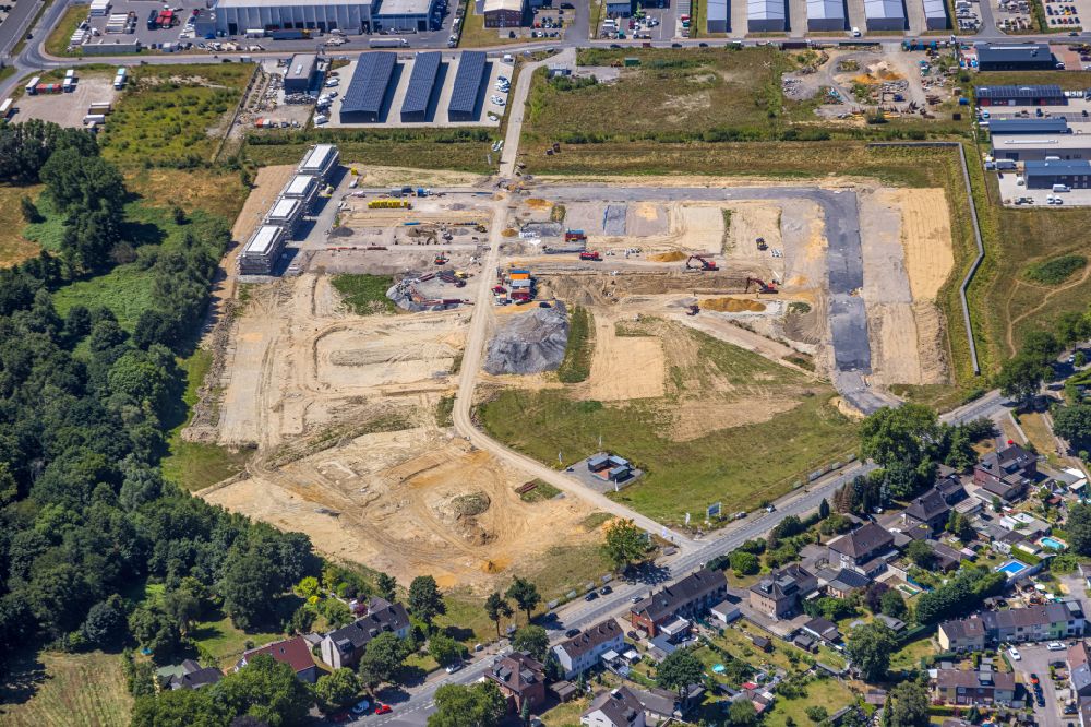 Aerial image Ickern - Construction site with development, foundation, earth and landfill works on street Von-Waldthausen-Strasse in Ickern at Ruhrgebiet in the state North Rhine-Westphalia, Germany