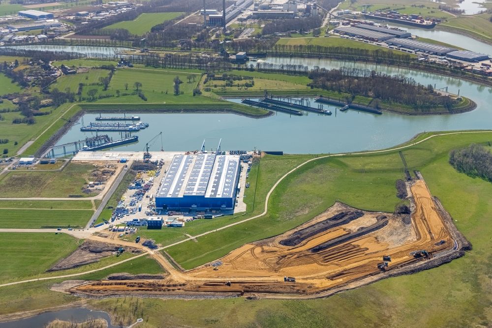 Aerial image Lippedorf - Construction site with development, foundation, earth and landfill works in Lippedorf at Ruhrgebiet in the state North Rhine-Westphalia, Germany