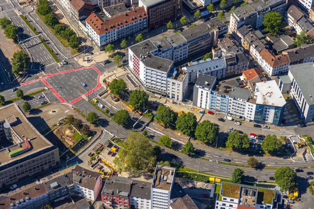 Aerial photograph Dortmund - Construction site with development, foundation, earth and landfill works on Schwanenwall in Dortmund at Ruhrgebiet in the state North Rhine-Westphalia, Germany