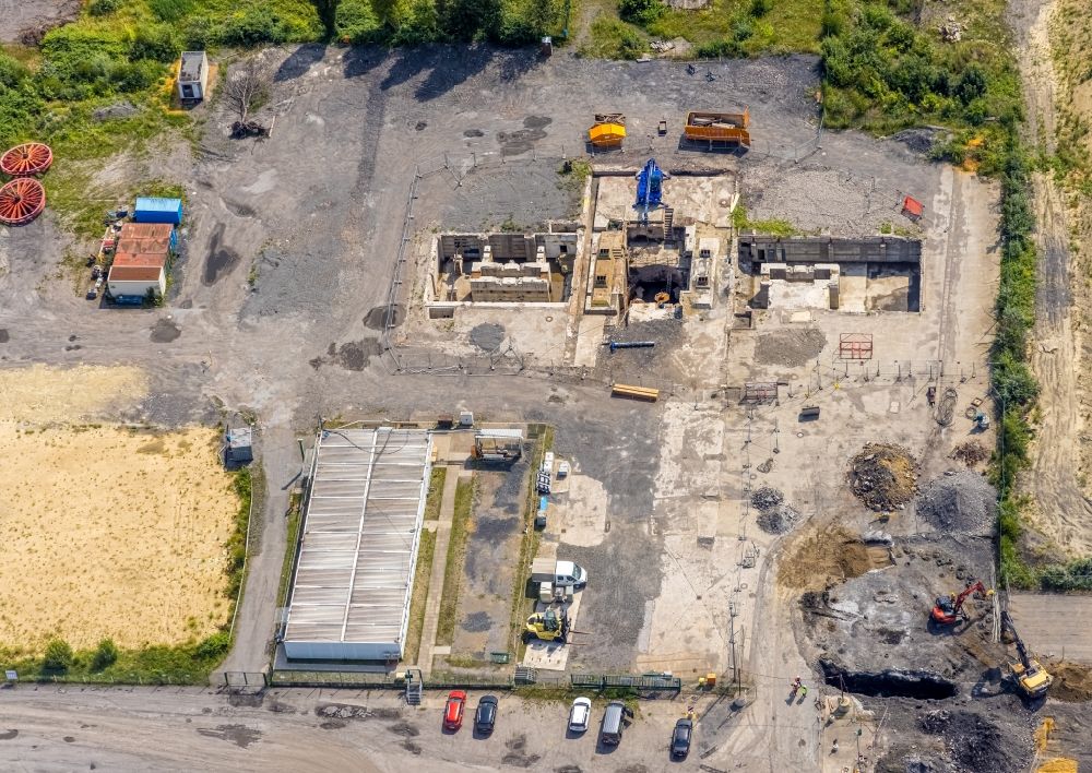 Aerial photograph Bergkamen - Construction site with development, foundation, earth and landfill works Wasserstadt Aden in Bergkamen in the state North Rhine-Westphalia, Germany