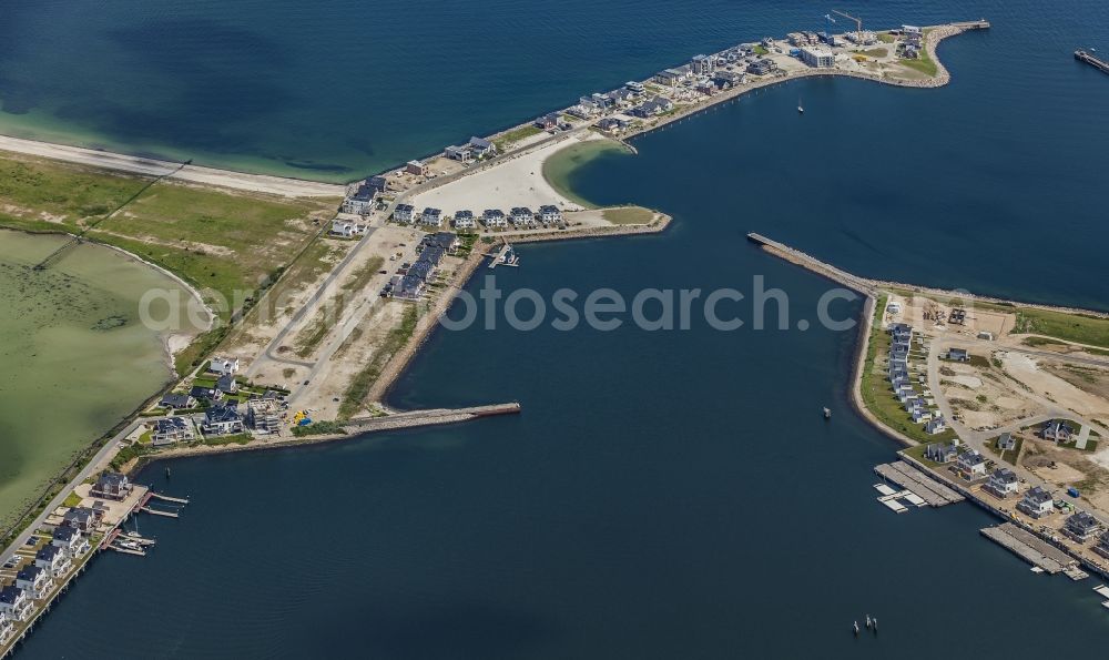 Aerial photograph Olpenitz - Construction site of holiday house plant of the park Ostsee Resort in Olpenitz in the state Schleswig-Holstein, Germany