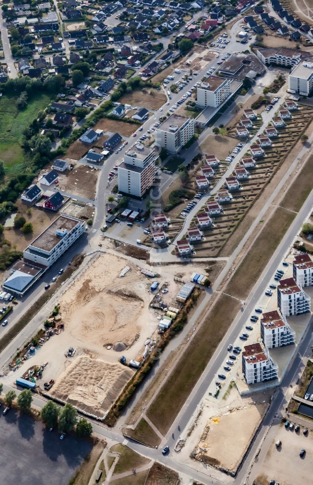 Aerial image Wendtorf - Construction site of holiday house plant of the park OstseeFerienpark Marina Wendtorf in Wendtorf in the state Schleswig-Holstein, Germany