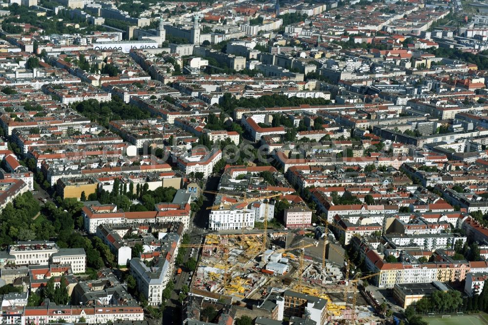 Berlin from above - Site Freudenberg complex in the residential area of the Boxhagener Strasse in Berlin Friedrichshain