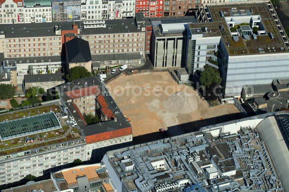 Aerial image Berlin - Building site office building Passauer Strasse in the district Schoeneberg in Berlin, Germany