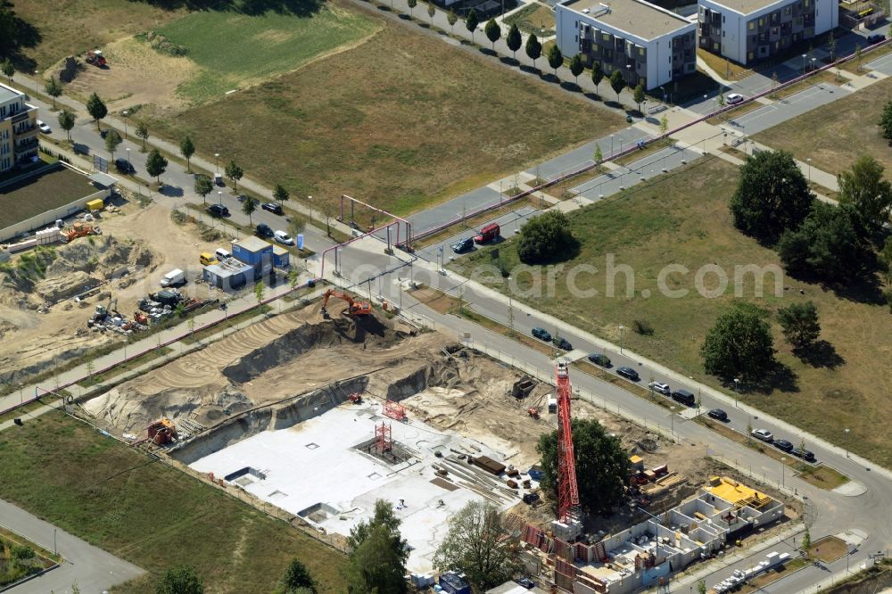 Berlin from above - Construction site at the Wilhelm-Hoff-Strasse in Berlin in Germany