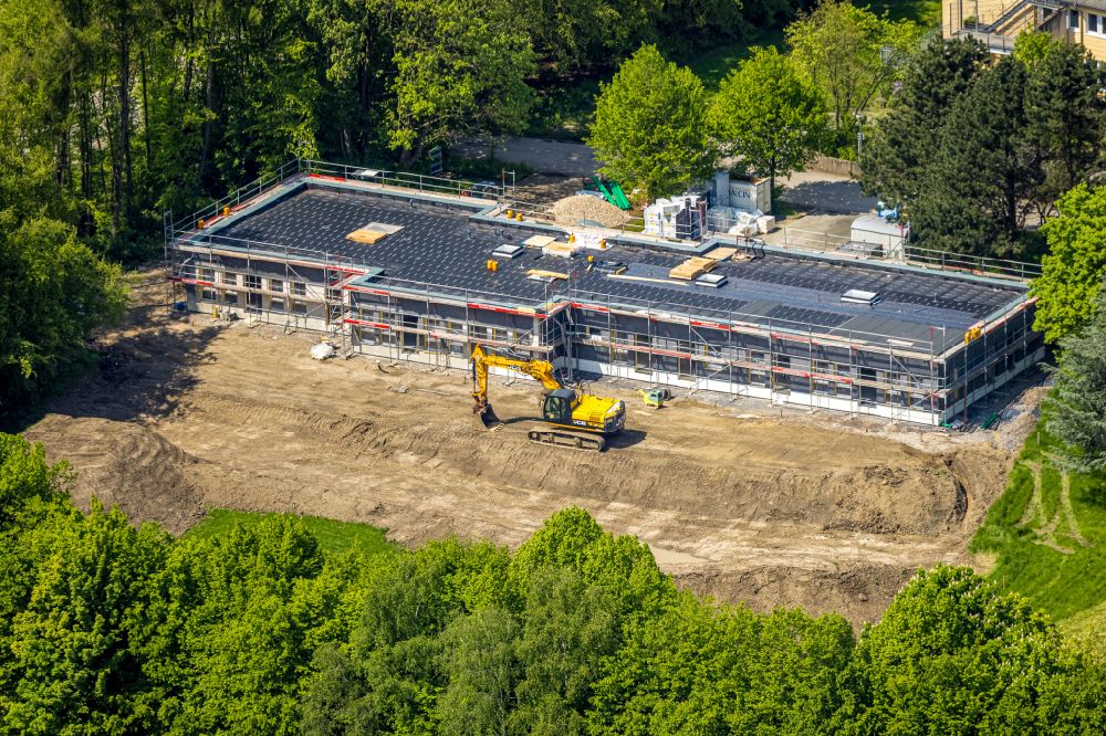 Volmarstein from the bird's eye view: New construction site for the construction of a kindergarten building and Nursery school on street Am Gruenewald in Volmarstein at Ruhrgebiet in the state North Rhine-Westphalia, Germany