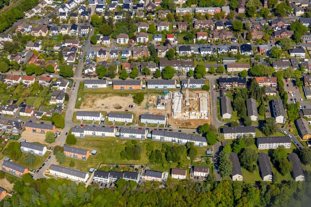 Werne from the bird's eye view: Residential construction site with multi-family housing development - new building on Rutgerweg - in Noerenberger Feld in the district in Werne in the state North Rhine-Westphalia, Germany