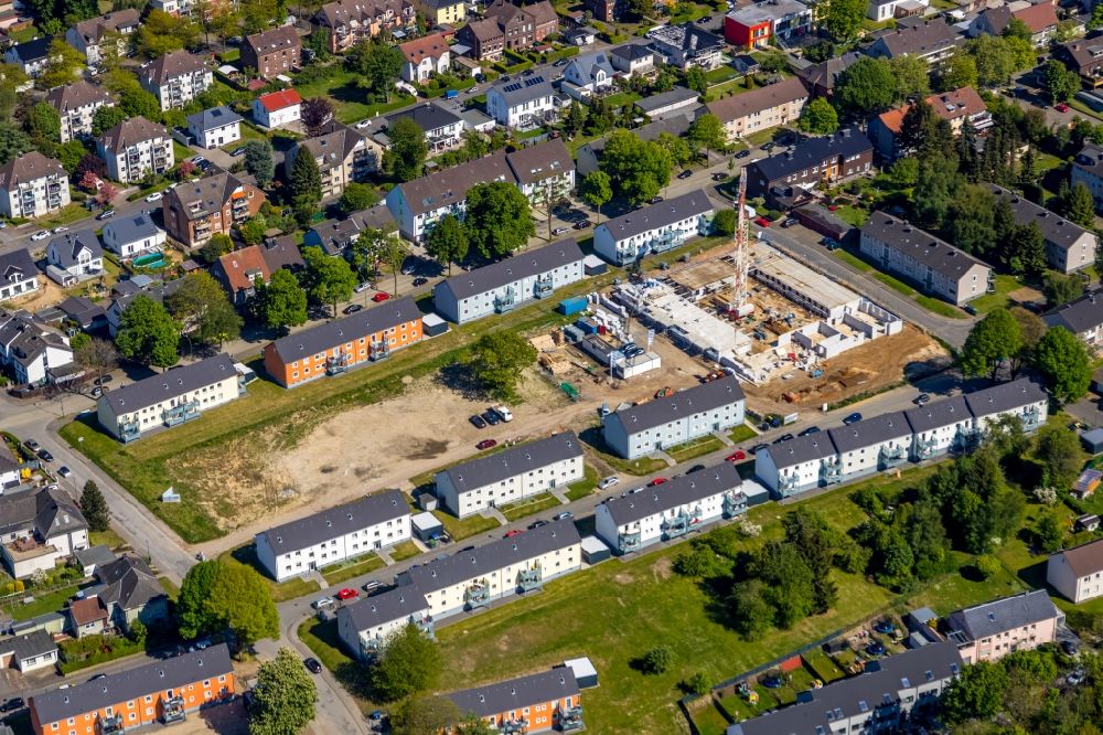 Aerial image Werne - Residential construction site with multi-family housing development - new building on Rutgerweg - in Noerenberger Feld in the district in Werne in the state North Rhine-Westphalia, Germany
