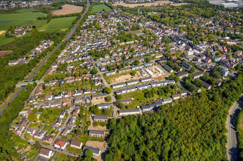 Aerial photograph Werne - Residential construction site with multi-family housing development - new building on Rutgerweg - in Noerenberger Feld in the district in Werne in the state North Rhine-Westphalia, Germany