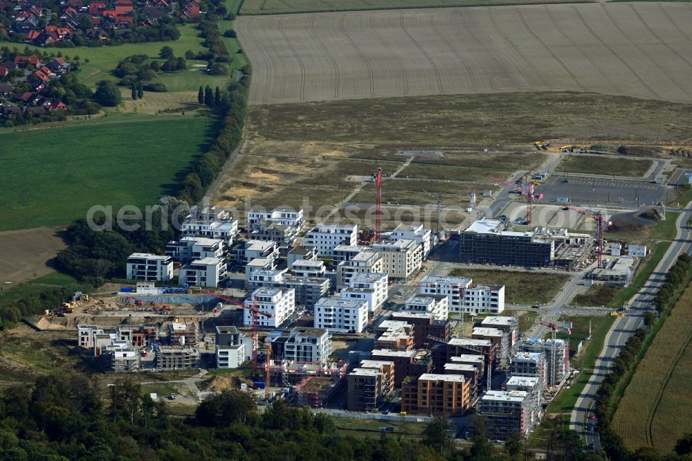 Aerial image Wolfsburg - Residential construction site with multi-family housing development- on the Steimker Gaerten in the district Hellwinkel in Wolfsburg in the state Lower Saxony, Germany