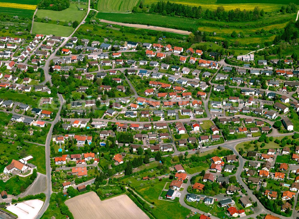 Aerial image Munderkingen - Residential area construction site of a mixed development with multi-family houses and single-family houses- New building at the in Munderkingen in the state Baden-Wuerttemberg, Germany