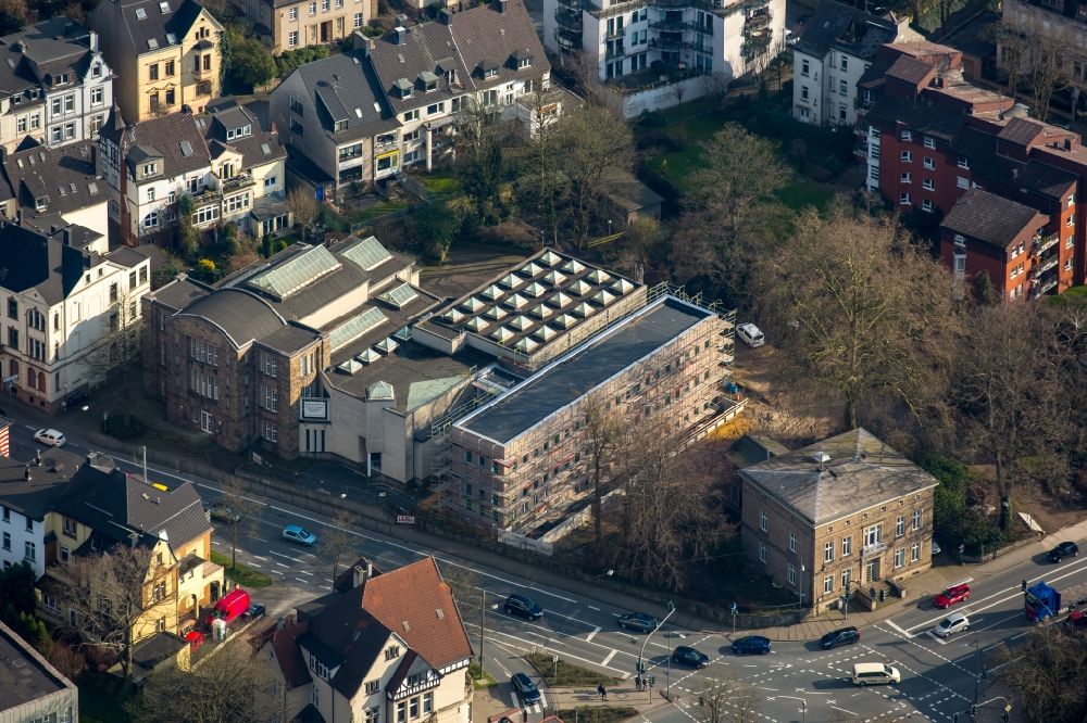 Aerial image Witten - Construction on the museum building ensemble Maerkisches Museum at the Husemann street in Witten in North Rhine-Westphalia
