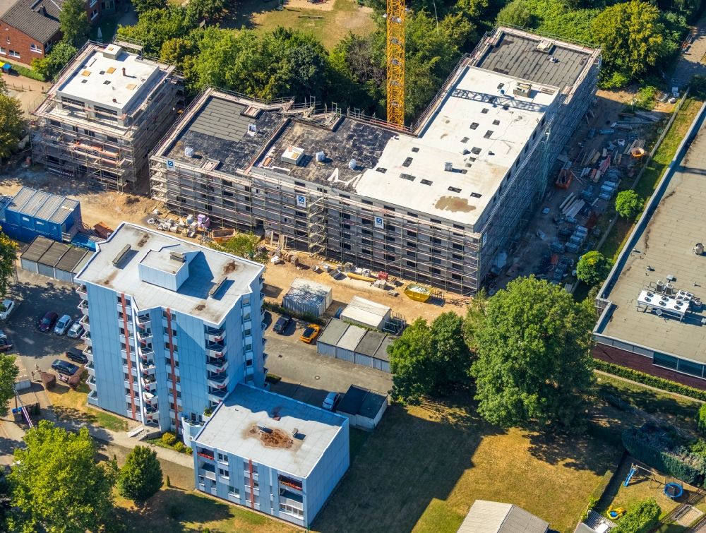 Aerial photograph Witten - Construction site of the new buildings of the retirement home - retirement Am Helfkonp in Witten in the state North Rhine-Westphalia, Germany