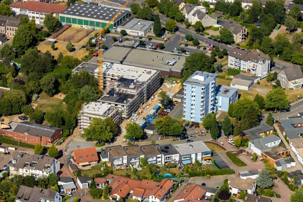 Witten from above - Construction site of the new buildings of the retirement home - retirement Am Helfkonp in Witten in the state North Rhine-Westphalia, Germany