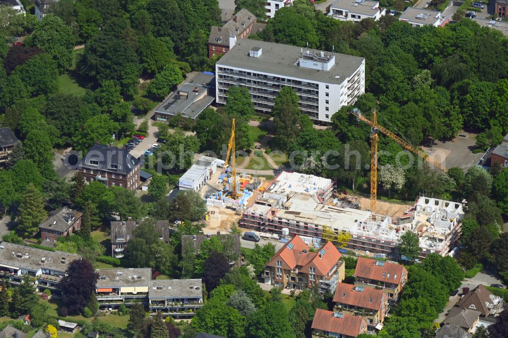 Hamburg from above - Construction site of the new buildings of the retirement home - retirement Husarendenkmal on Zitzewitzstrasse in Hamburg, Germany