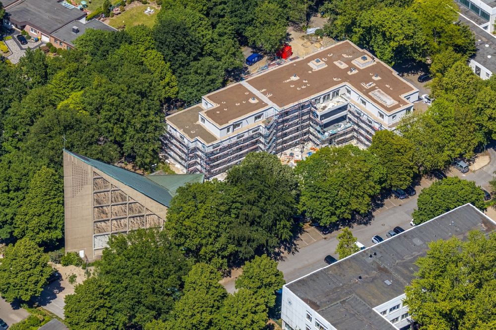 Aerial image Gelsenkirchen - Construction site of the new buildings of the retirement home - retirement Seniorenpark Gelsenkirchen-Buer on Westerholter Strasse in Gelsenkirchen in the state North Rhine-Westphalia, Germany
