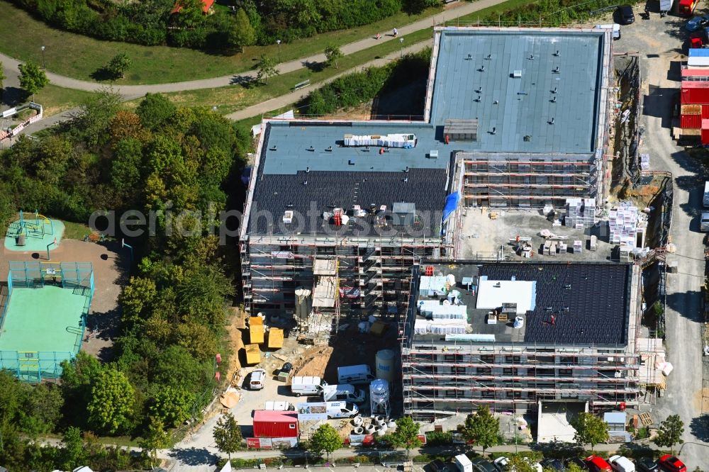 Würzburg from the bird's eye view: Construction site of a new build retirement home on Berner Strasse in the district Heuchelhof in Wuerzburg in the state Bavaria, Germany