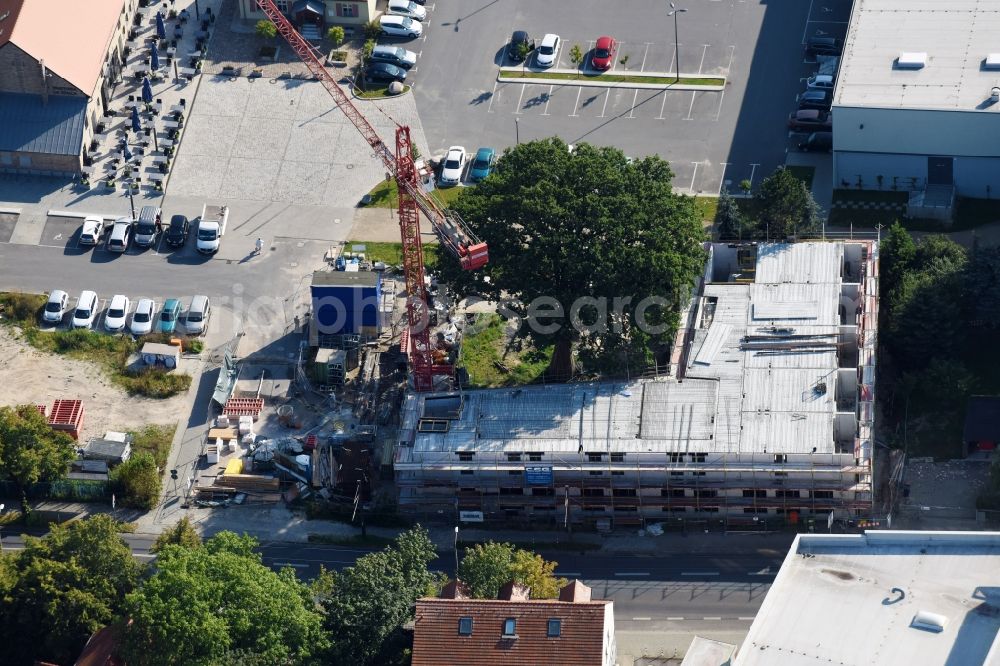 Aerial image Berlin - Construction site of a new build retirement home on Hoenower Strasse in the district Mahlsdorf in Berlin, Germany