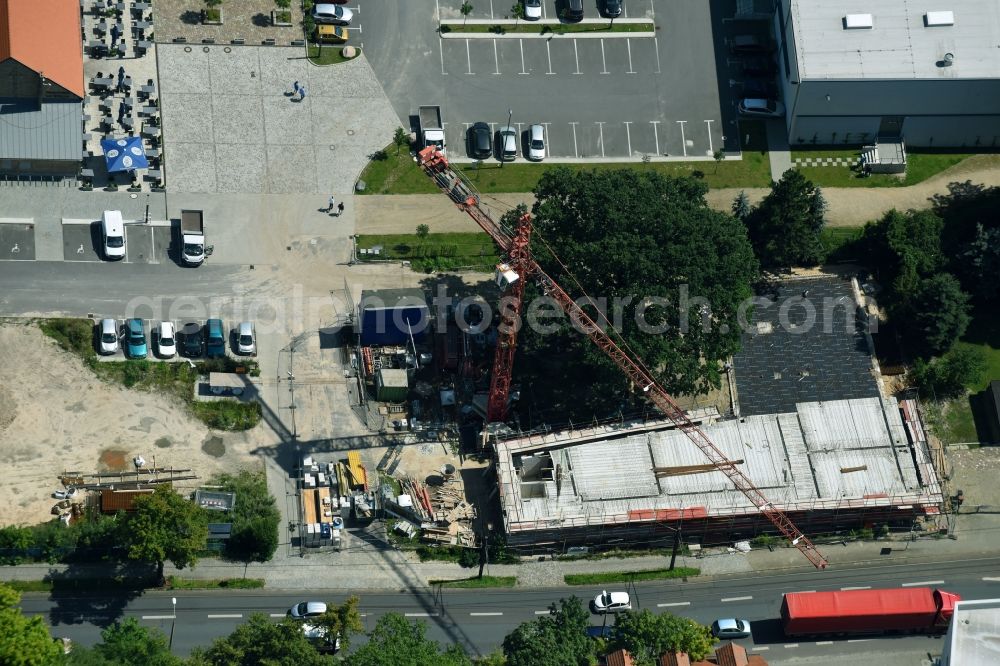 Aerial photograph Berlin - Construction site of a new build retirement home on Hoenower Strasse in the district Mahlsdorf in Berlin, Germany