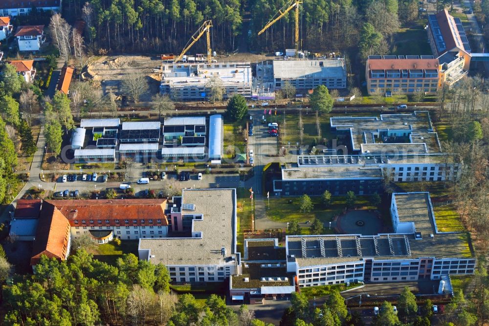 Aerial image Wandlitz - Construction site of a new build retirement home on Kurallee in the district Waldsiedlung in Wandlitz in the state Brandenburg, Germany