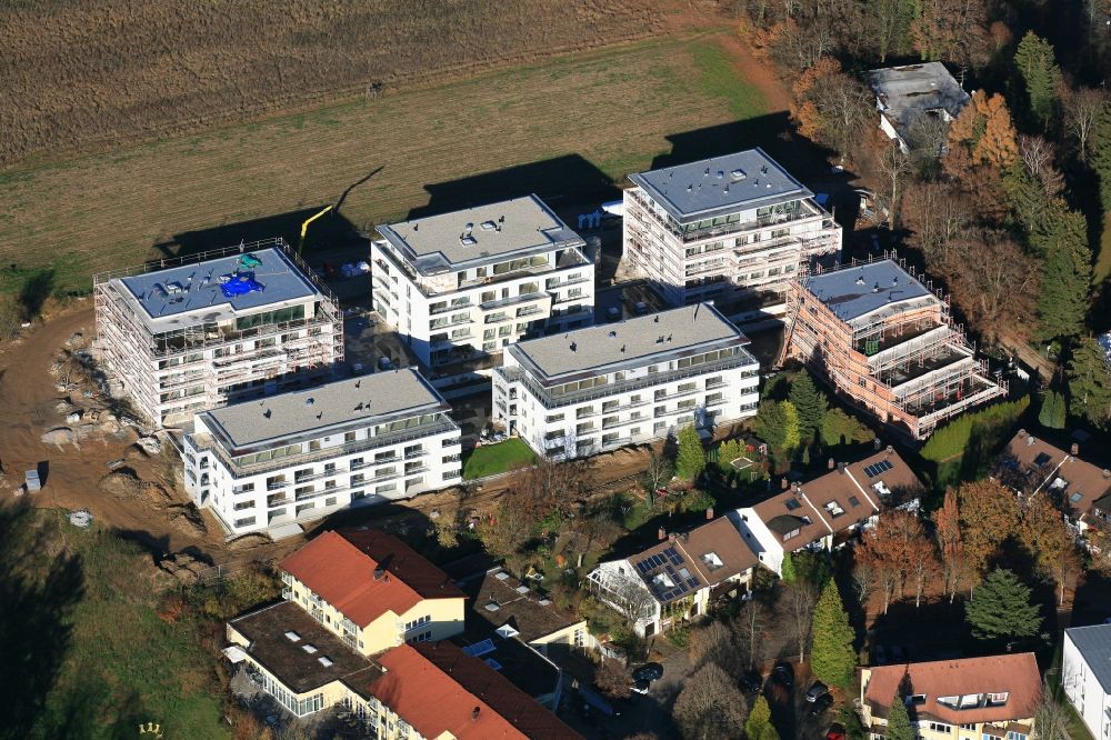 Bad Säckingen from the bird's eye view: New residential complex Living at the Schoepfebach in Bad Saeckingen the state Baden-Wurttemberg
