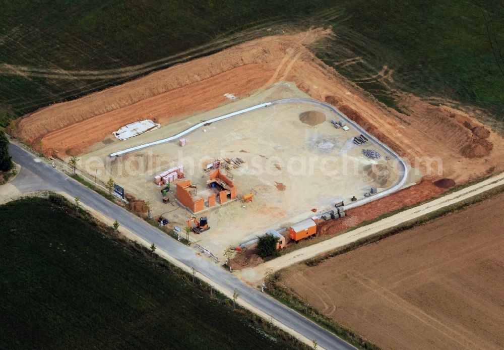 Aerial image Steinbach - Construction site of the new information point Etzelbach in Steinbach in the state of Thuringia