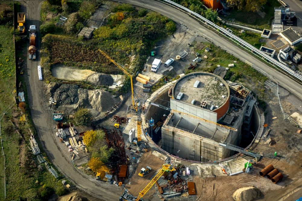 Aerial image Bottrop - Construction of a new pumping station Emschergenossenschaft in Bottrop in North Rhine-Westphalia