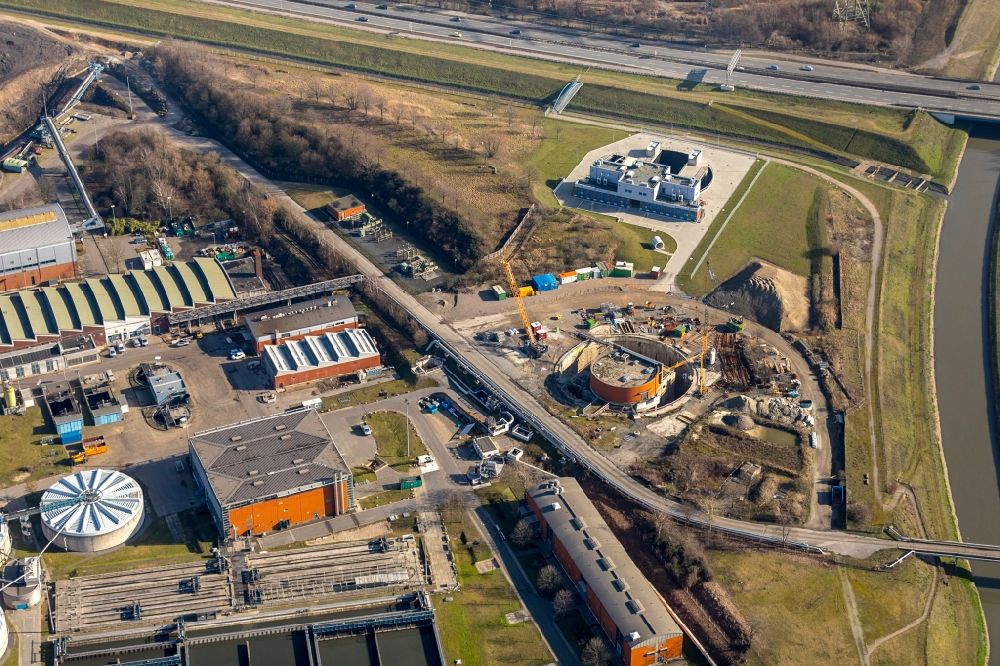 Aerial image Bottrop - Construction of a new pumping station Emschergenossenschaft in Bottrop in North Rhine-Westphalia